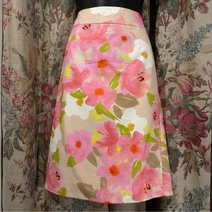 J CREW Summer 2009 Pink Floral Skirt